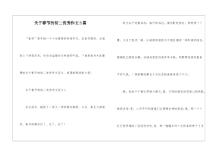 关于春节的初二优秀作文5篇