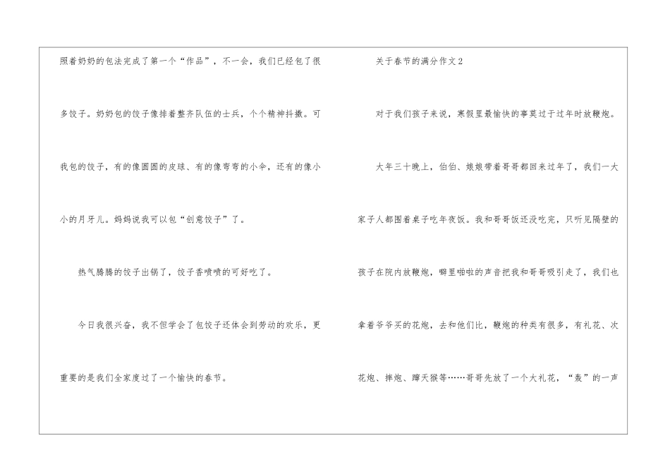 关于春节的满分作文_第2页
