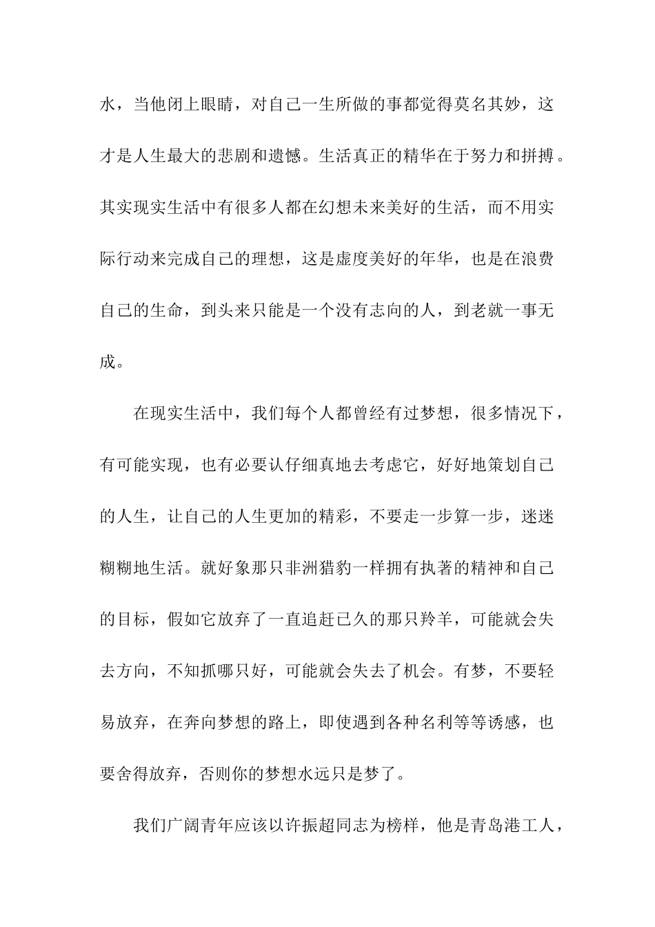 关于梦想拼搏的演讲稿_第2页