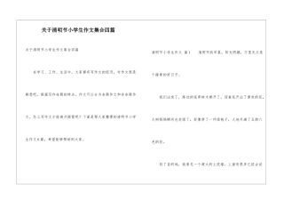 关于清明节小学生作文集合四篇