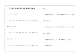 关于游记的作文写作素材-高考作文素材