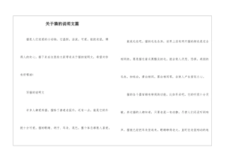 关于猫的说明文篇-1