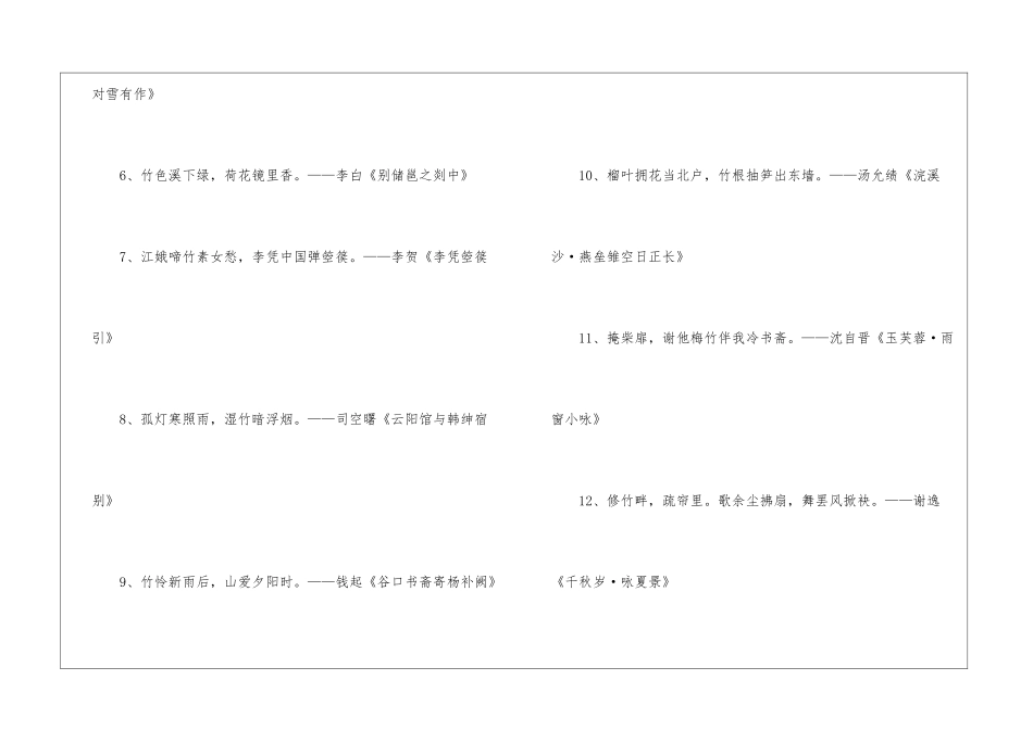 关于竹子的诗句_第2页