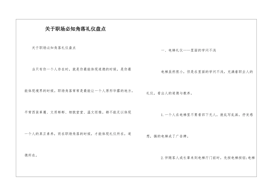 关于职场必知角落礼仪盘点_第1页