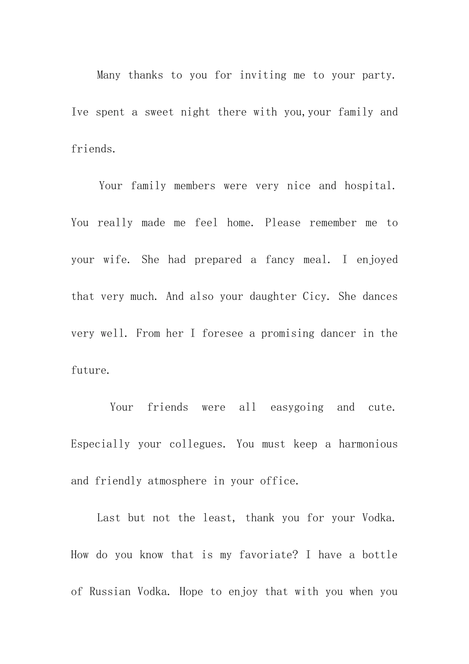 关于英语感谢信推荐_第2页