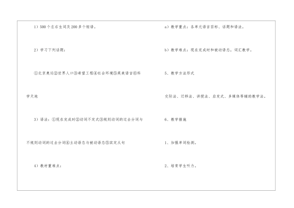 关于英语老师工作计划(初中)_第3页