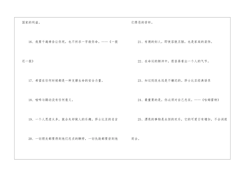 关于莎士比亚名人名言80句_第3页