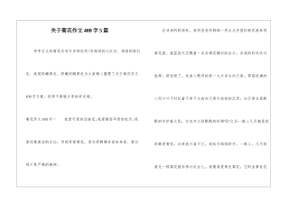 关于菊花作文400字5篇-1