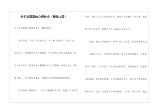关于试用期的心得体会