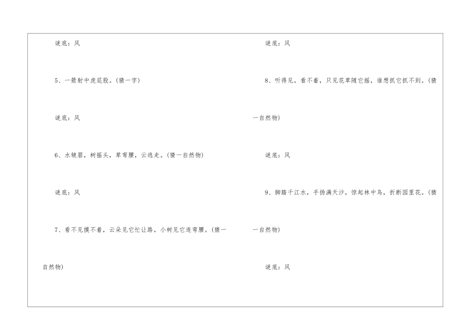 关于谜底是风的谜语_第2页