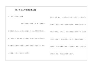 关于转正工作总结合集五篇