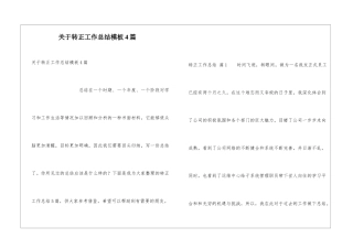 关于转正工作总结模板4篇