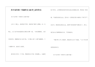 关于过年的一年级作文100字-过年作文