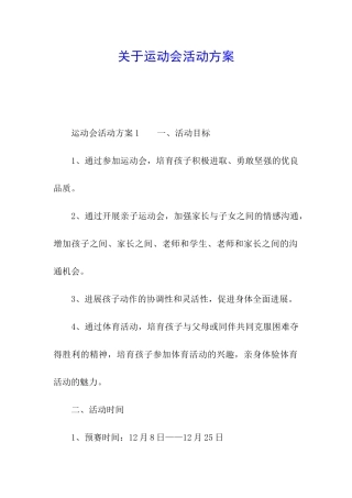 关于运动会活动方案