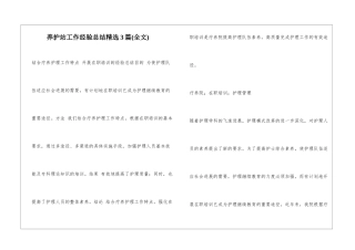 养护站工作经验总结精选3篇