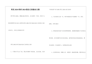 再见2024你好2024致自己的励志文案