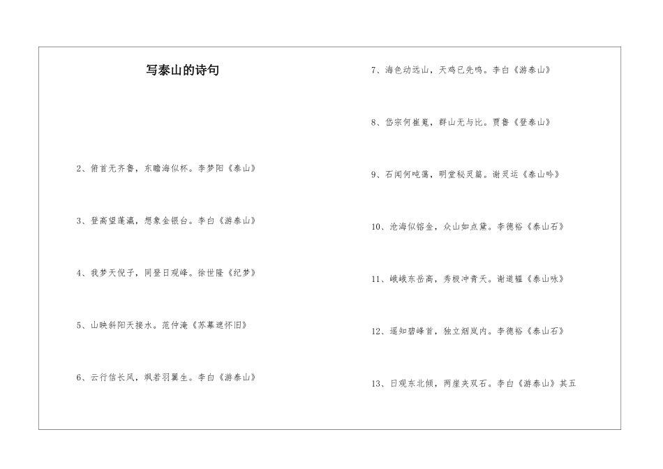 写泰山的诗句_第1页