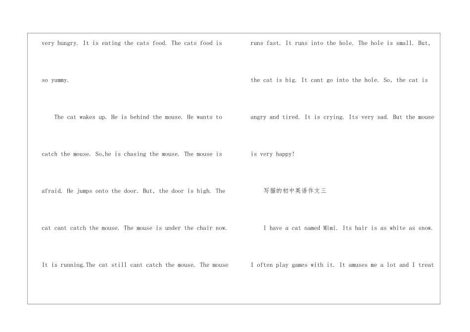 写猫的初中英语作文-初中英语作文_第2页