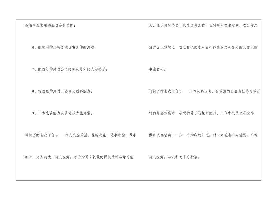 写简历的自我评价15篇_第2页
