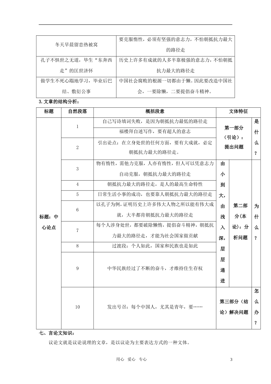 高中语文《朝抵抗力最大的路径走》学案 粤教版必修1_第3页