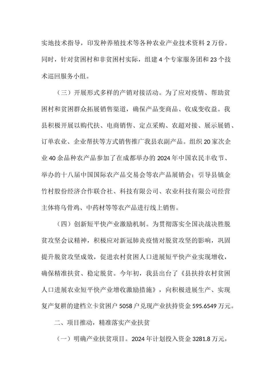 农业产业2024年扶贫年终工作总结_第2页