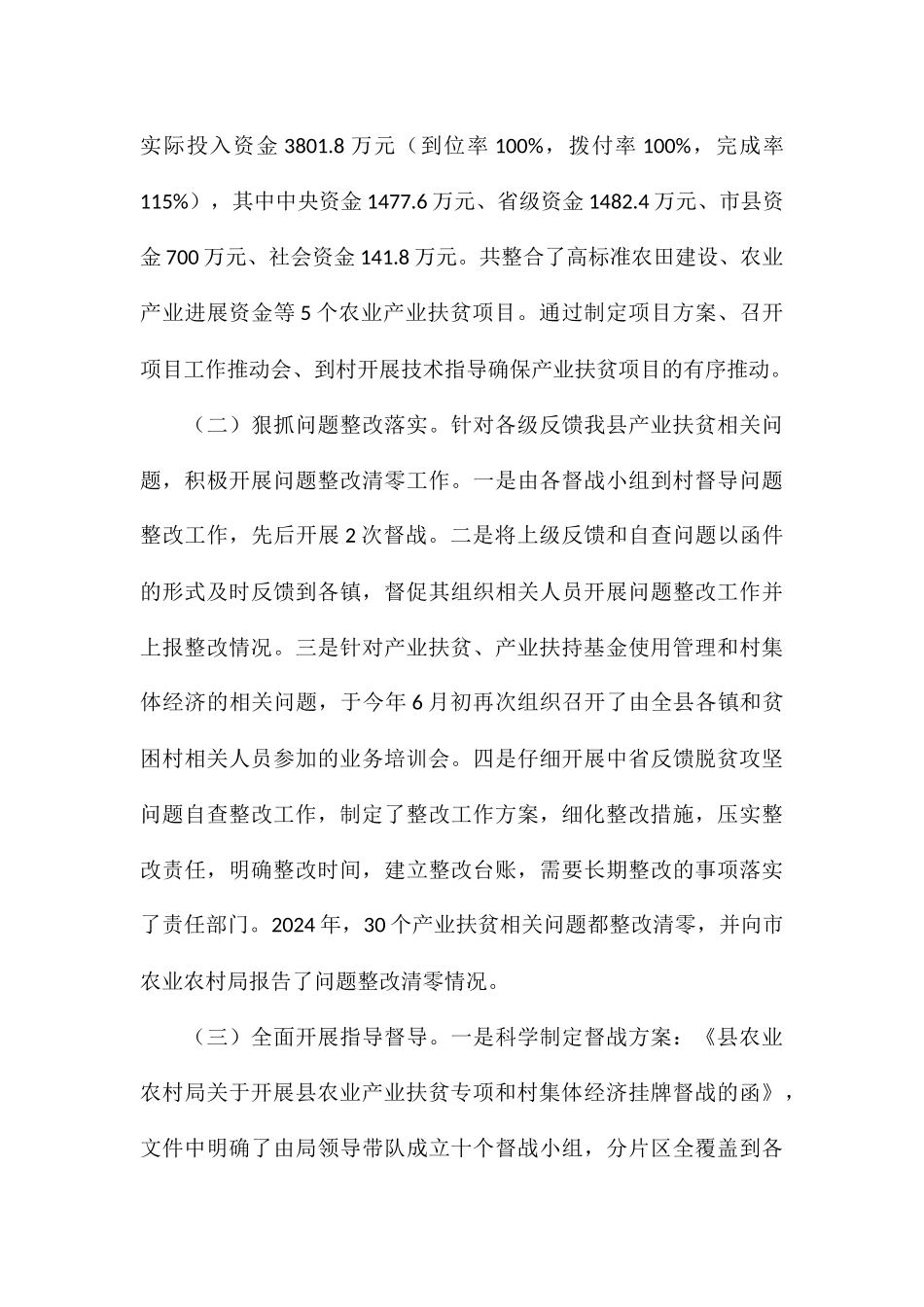 农业产业2024年扶贫年终工作总结_第3页