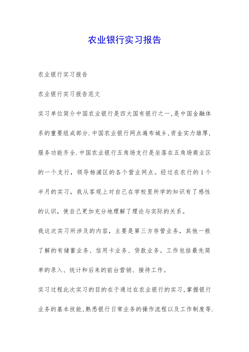 农业银行实习报告-_第1页