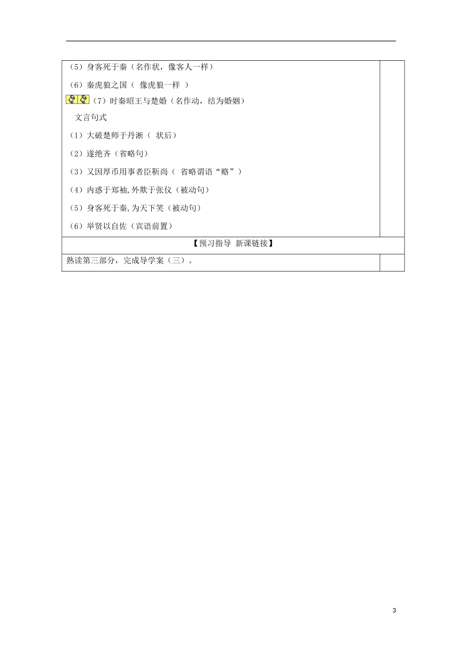 高中语文《屈原列传》导学案2 鲁人版选修《史记》-鲁人版高中选修语文学案_第3页