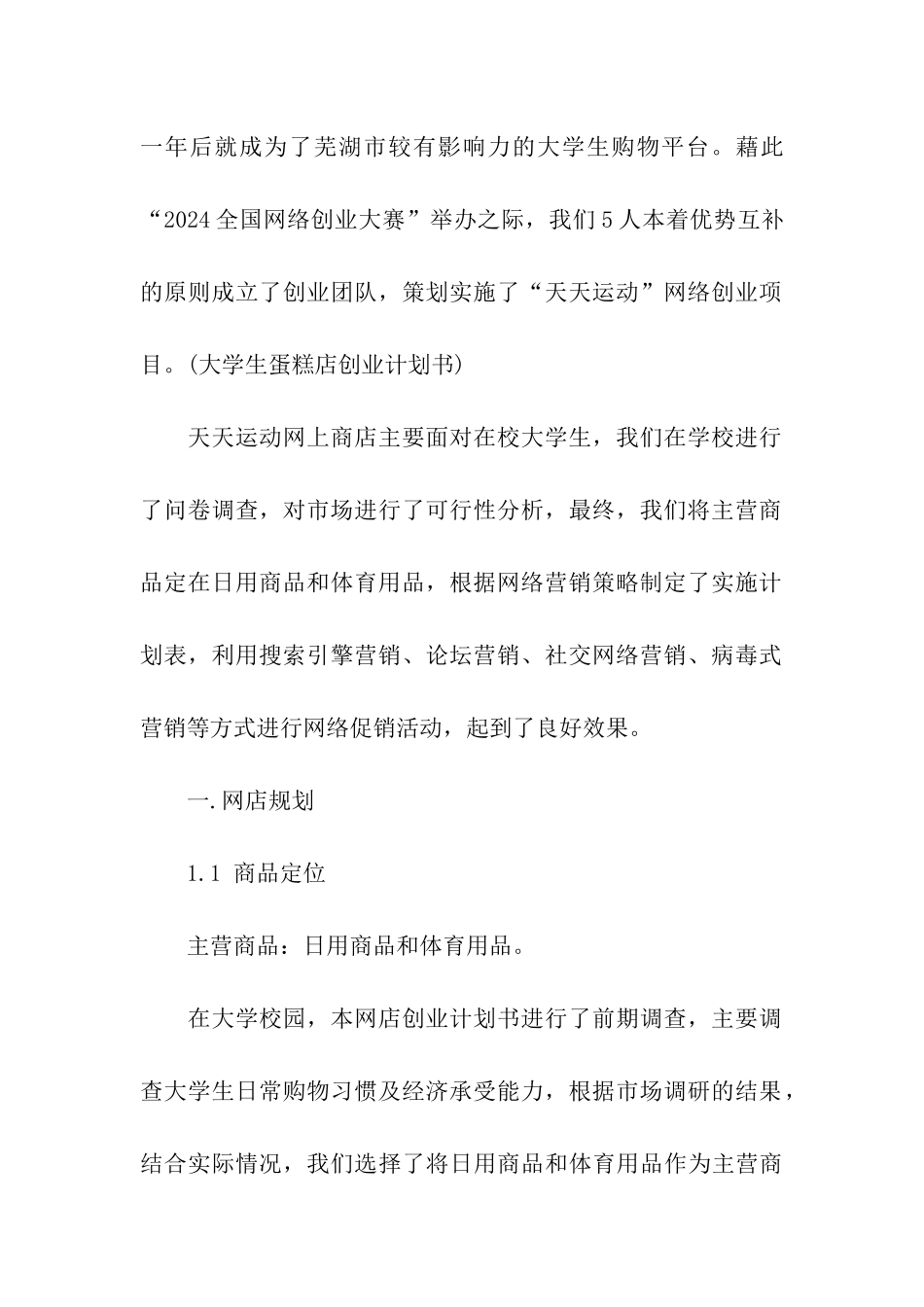农村开网店商业计划书_第2页