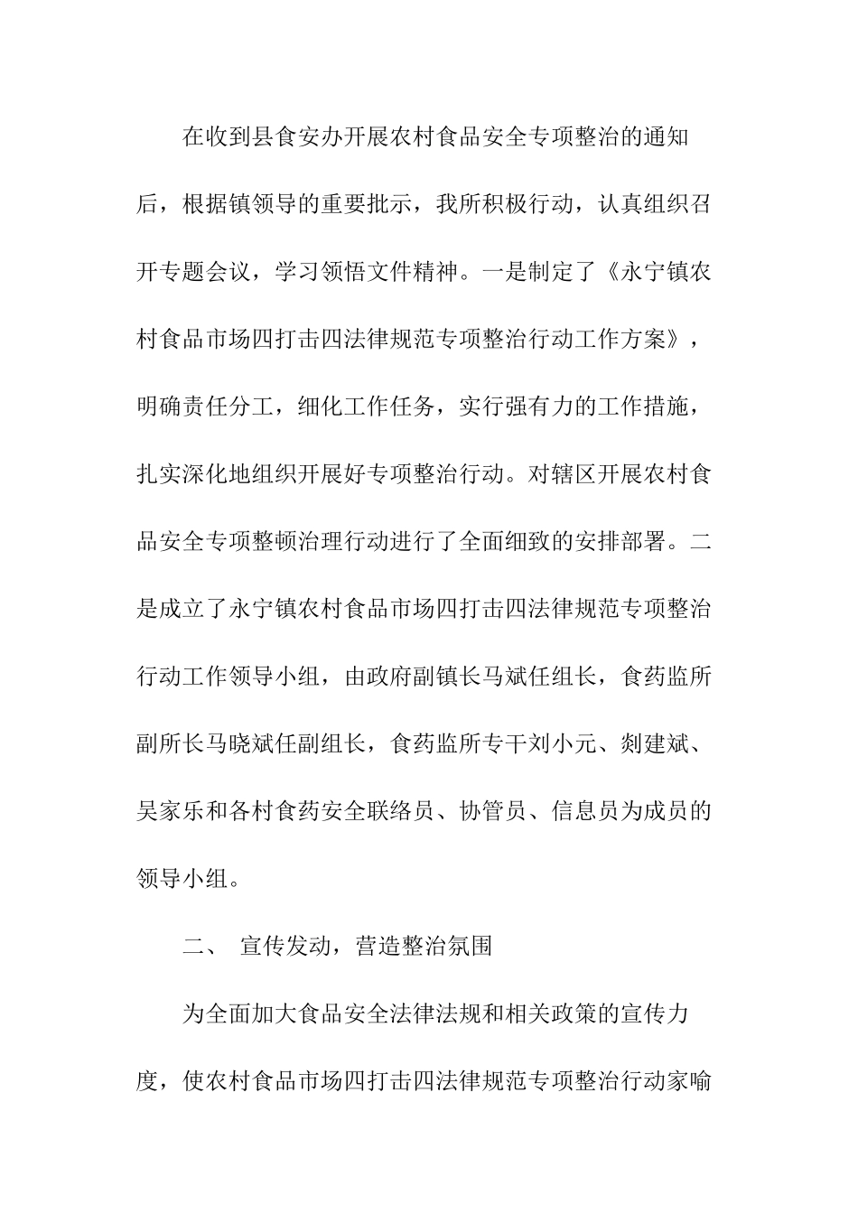 农村食品市场专项整治活动总结_第2页