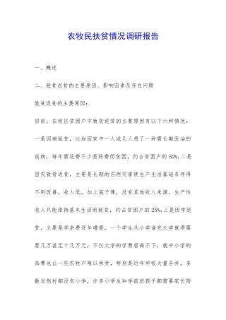 农牧民扶贫情况调研报告-