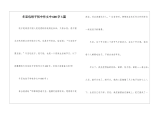 冬至包饺子初中作文中600字5篇
