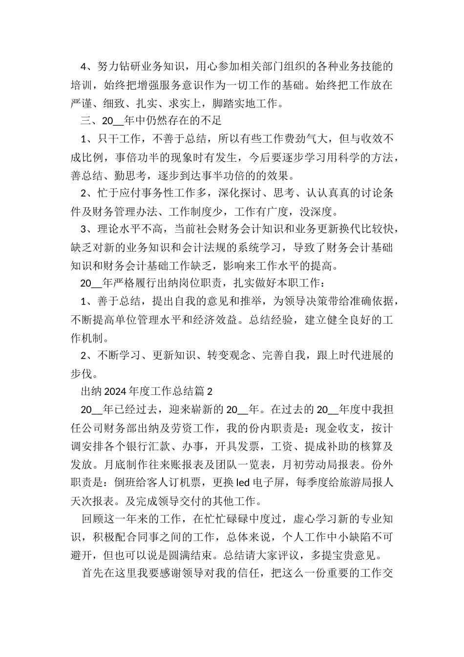出纳2024年度工作总结_第2页
