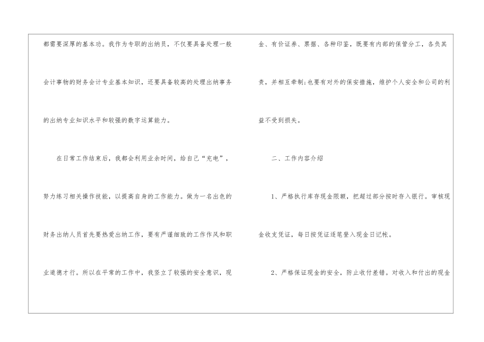 出纳个人工作总结怎么写5篇_第2页