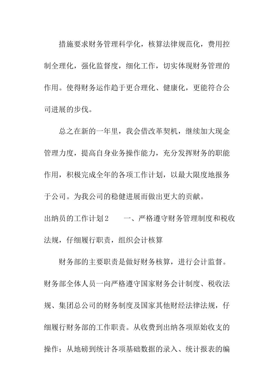 出纳员的工作计划_第3页