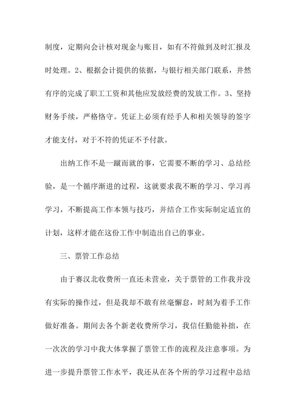 出纳年终工作总结模板集合5篇_第3页