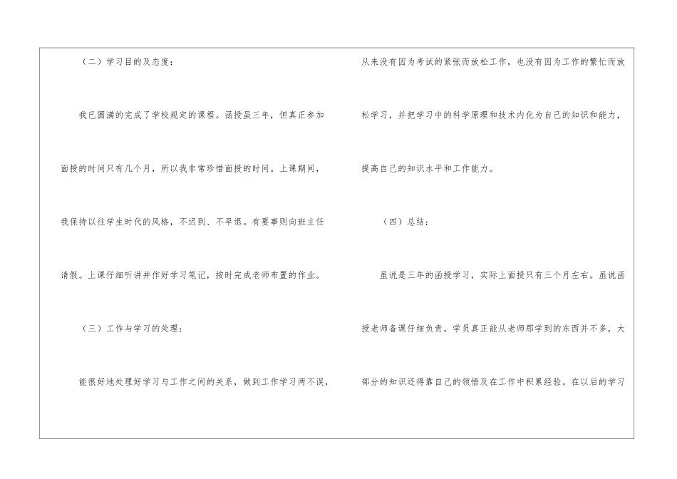 函授毕业自我鉴定15篇_第2页