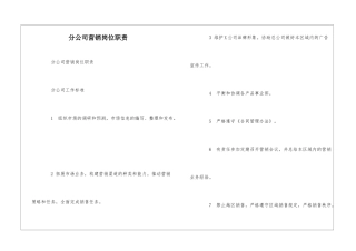 分公司营销岗位职责--