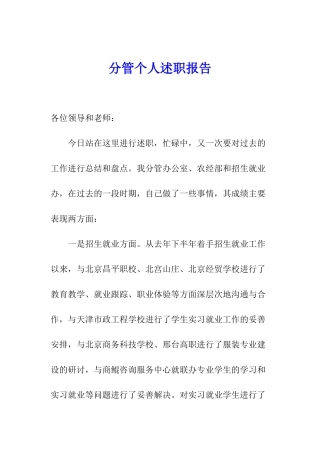 分管个人述职报告