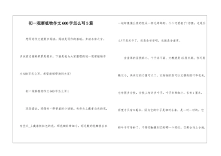 初一观察植物作文600字怎么写5篇