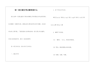 初一语文课文考点辅导是什么