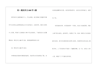 初一遇见作文600字5篇