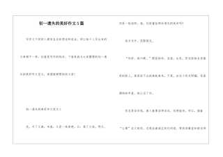 初一遗失的美好作文5篇