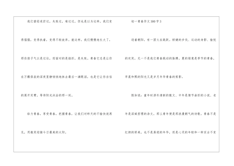 初一青春优秀作文300字10篇_第3页