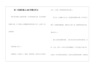 初一风景在路上600字满分作文