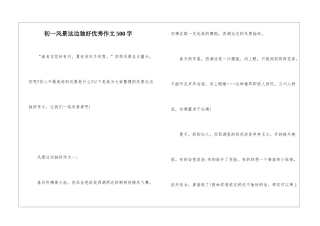 初一风景这边独好优秀作文500字