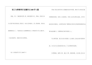 初三与青春同行话题作文600字5篇