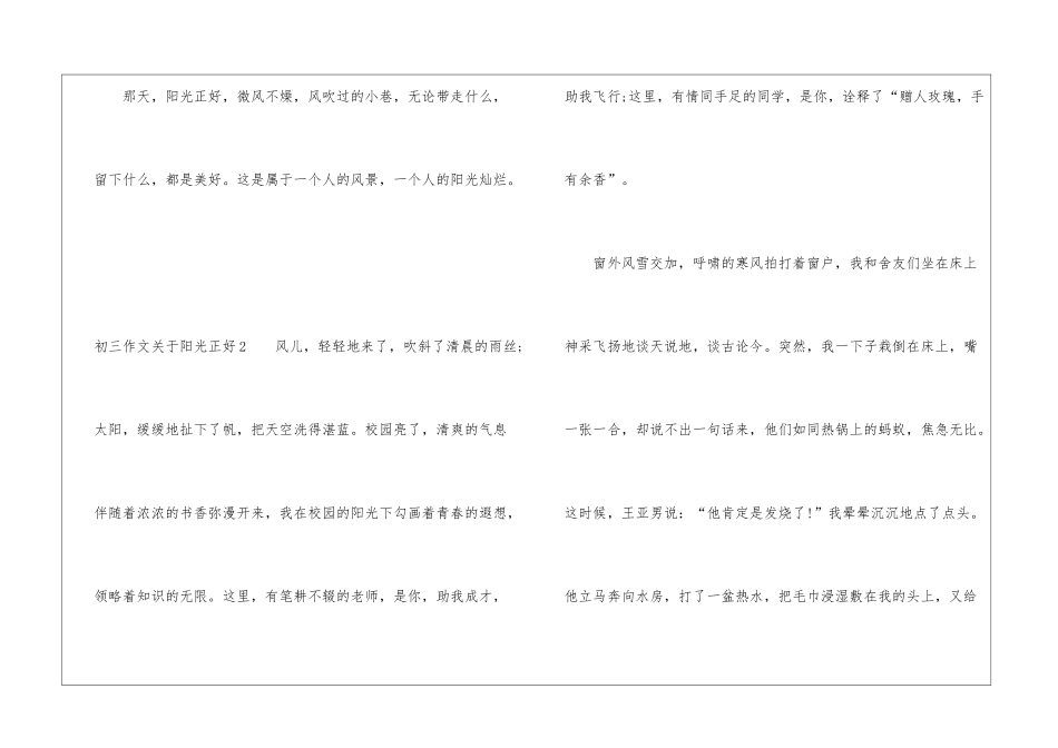 初三作文关于阳光正好_第3页