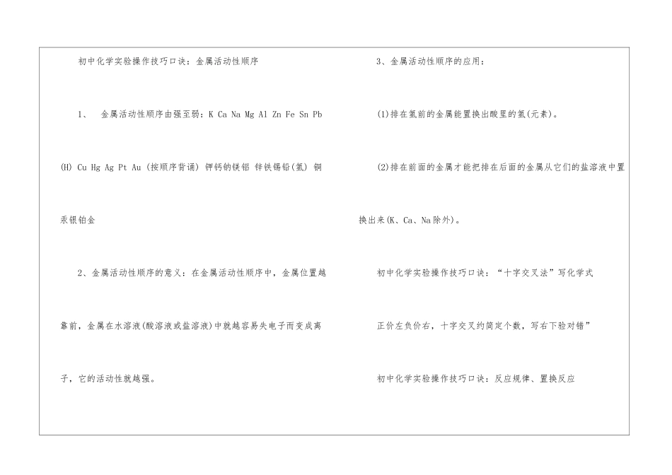 初三化学实验口诀整理_第2页