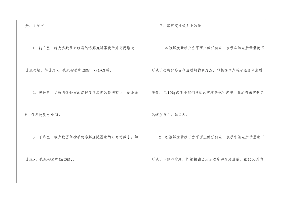 初三化学溶解度曲线知识点整理_第2页